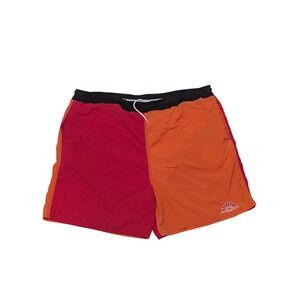 VTG Overkill‎ Canada Colorblock Shorts Men's Large Red Orange 90s Swim Trunks
